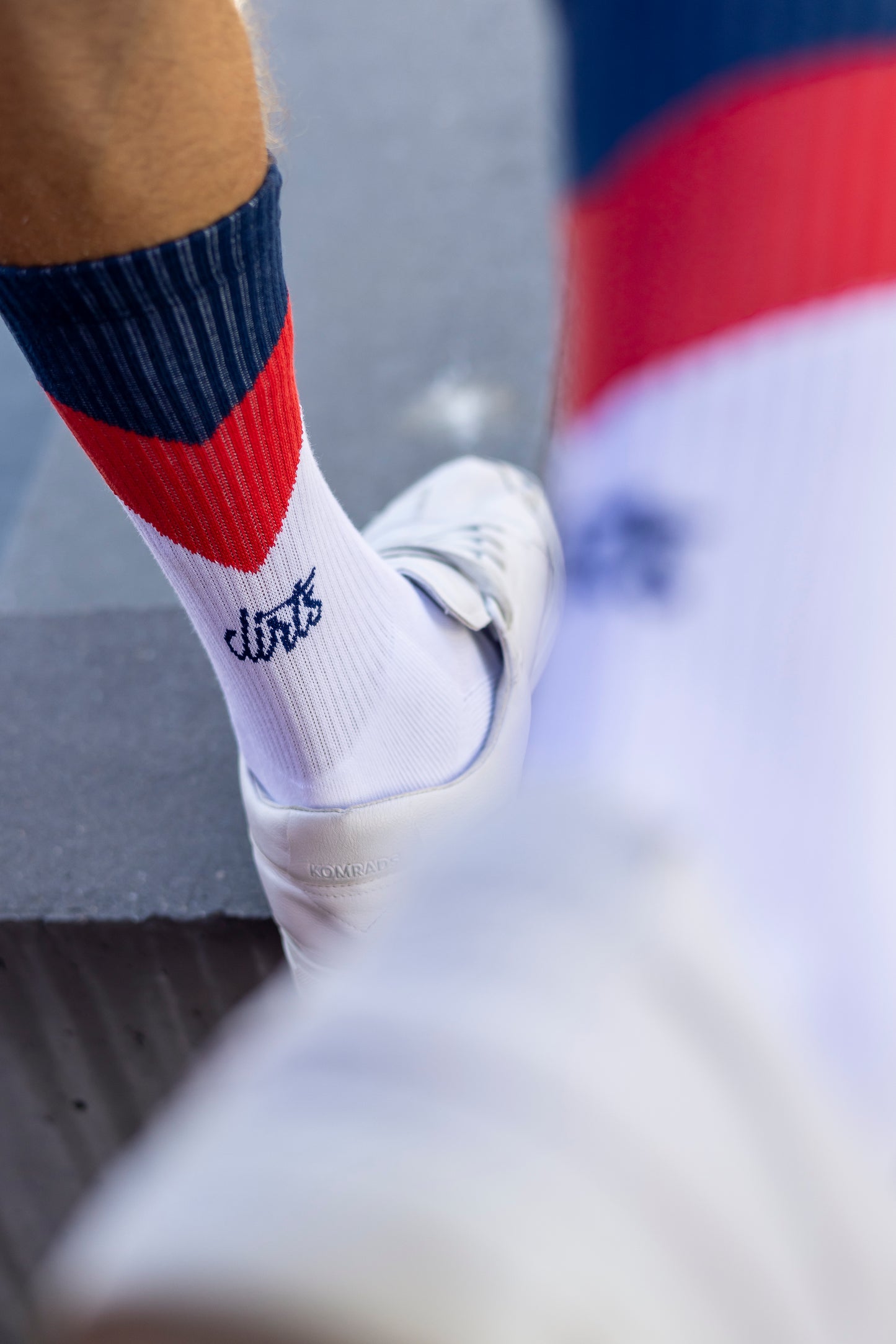 ZIG ZAG Socks, white/red/blue