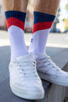 ZIG ZAG Socks, Weiß/Rot/Blau