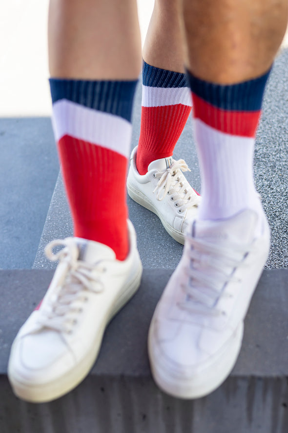 ZIG ZAG Socks, Rot/Weiß/Blau