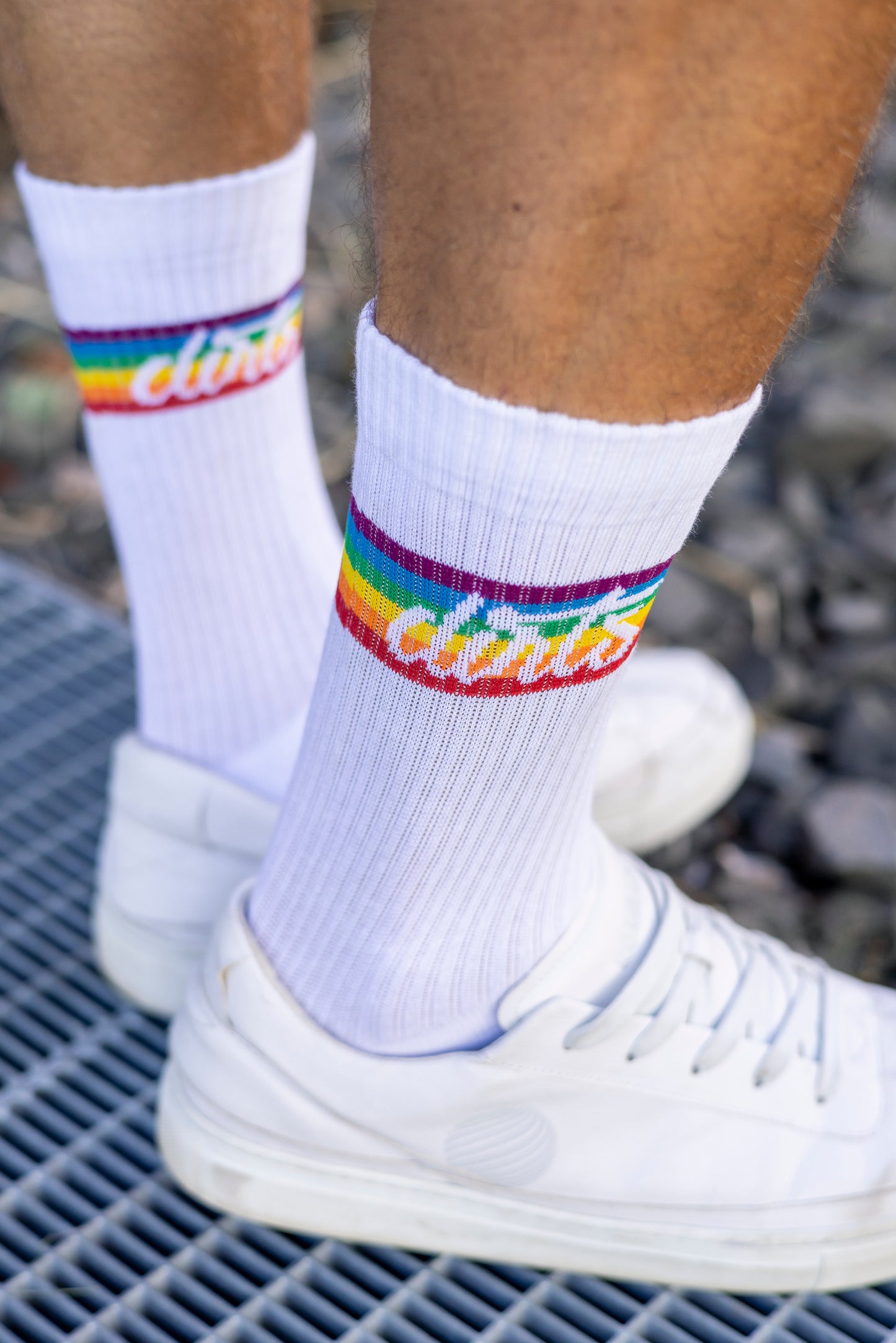 Rainbow Socks, White