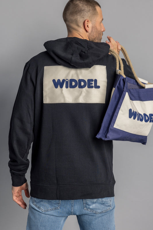 UPCYCLING WIDDEL Hoodie Unisex, Schwarz, Gr. XXL