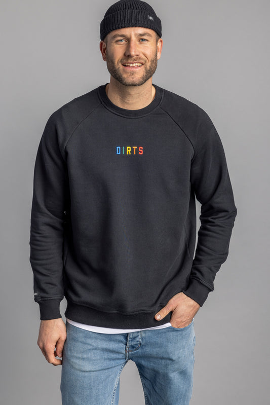 Rainbow Raglan Sweatshirt Unisex, Schwarz