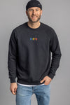 Rainbow Raglan Sweatshirt Unisex, Schwarz