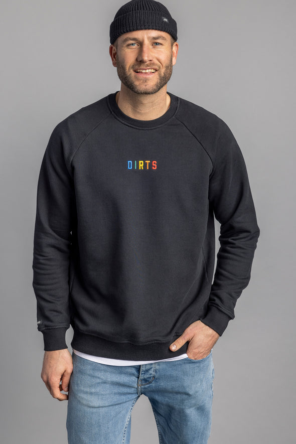 Rainbow Raglan Sweatshirt Unisex, Schwarz