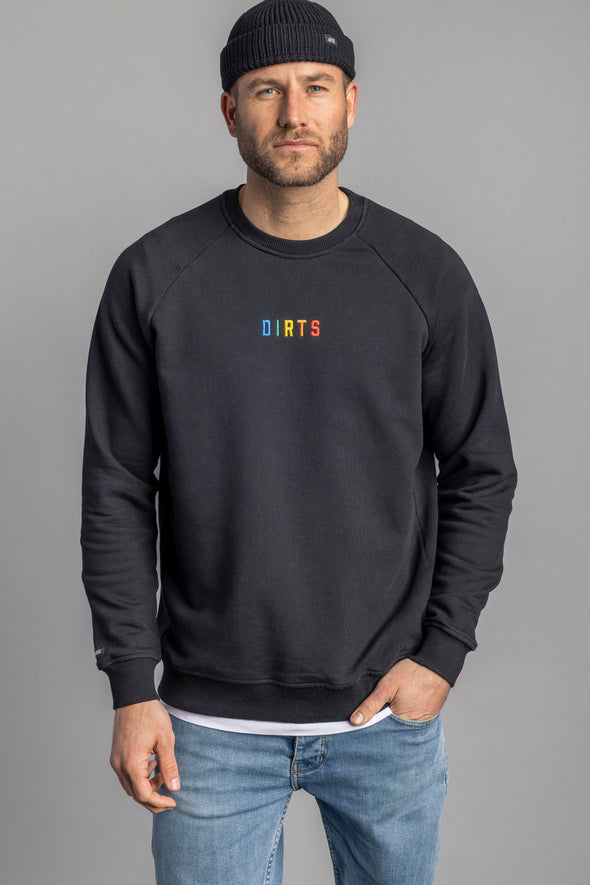 Rainbow Raglan Sweatshirt Unisex, Schwarz